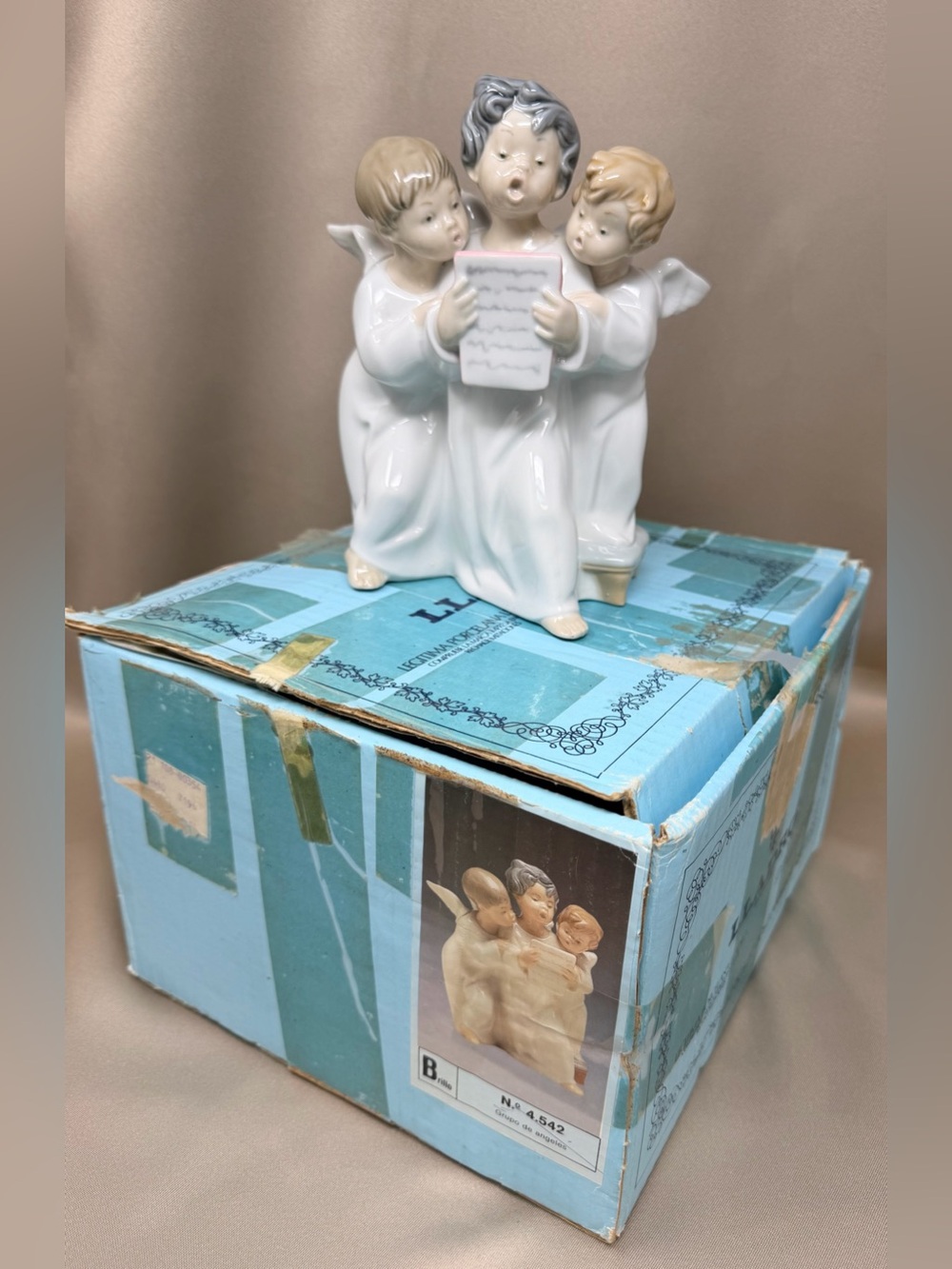 Retired Vintage Lladro 4542 Group of Angels Choir Figurine Spain Original Box